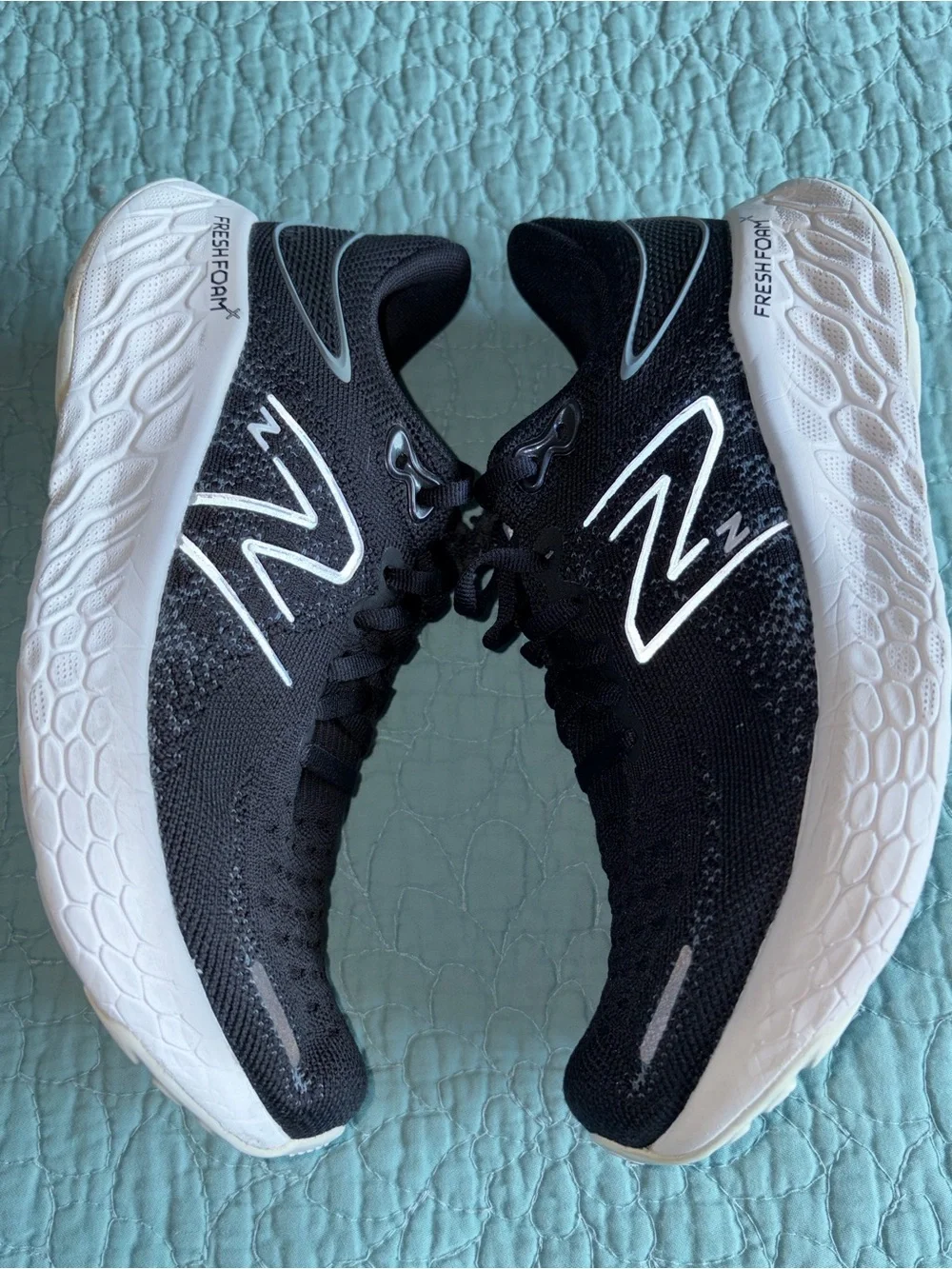 New Balance Fresh Foam X 1080v12 Black White Running Shoes Women's Size 8